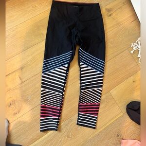 Calvin Klein Black Leggings with Striped Design
